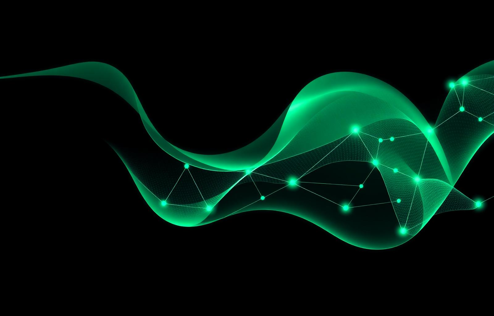 Abstract green technology network visualization